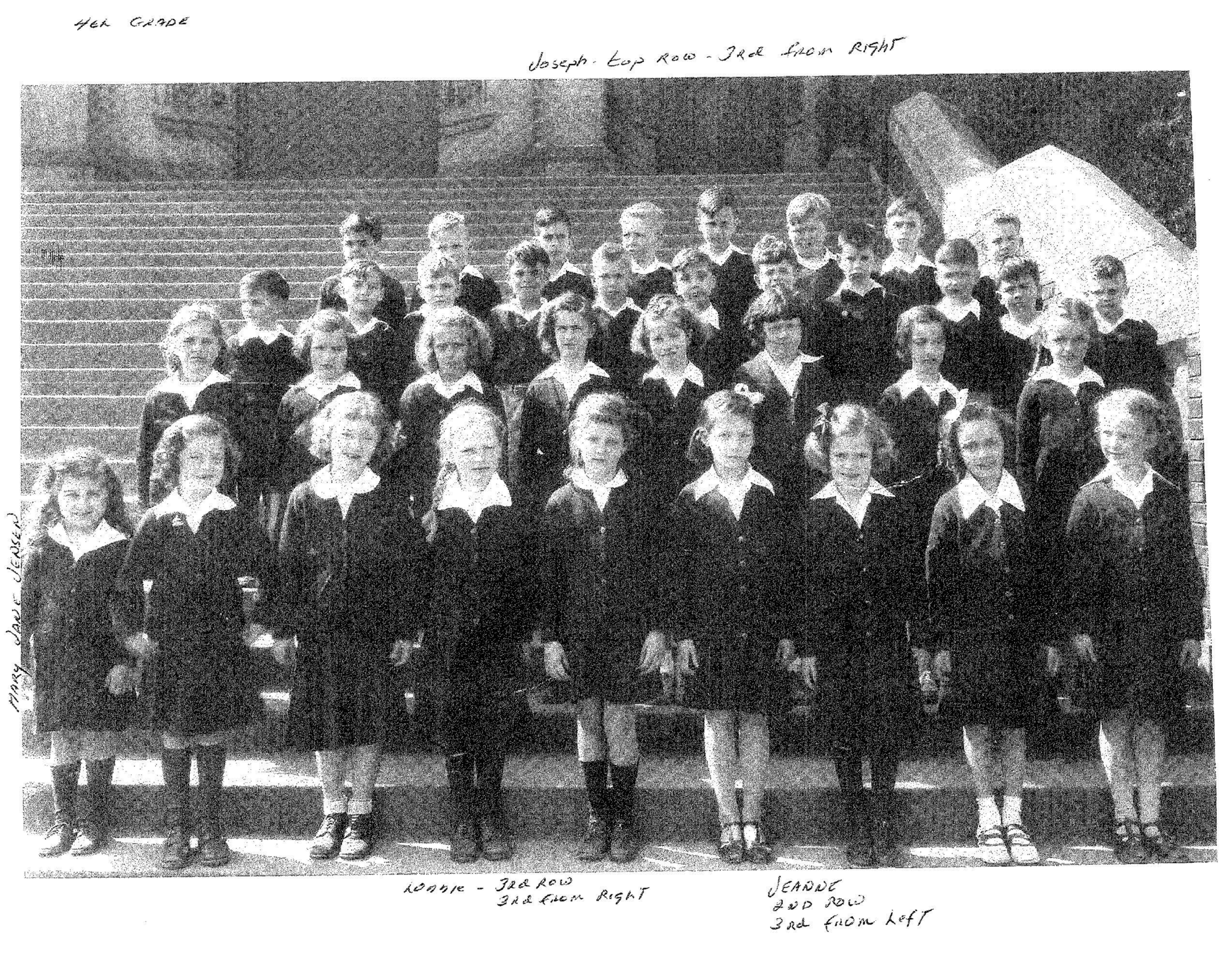 photo of J.Z. and her classmates at Blessed Sacrament School