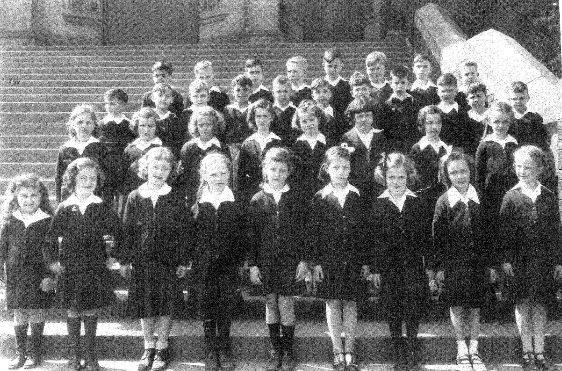 photo of J.Z. and her classmates at Blessed Sacrament School